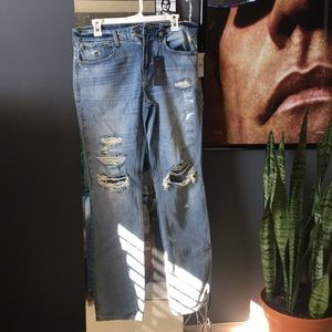 Mens pacsun slim jeans light wash distressed